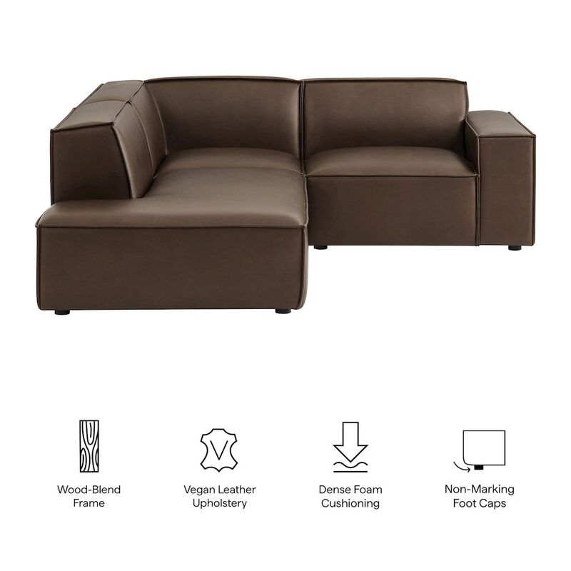 Restore 3-Piece Vegan Leather Modular L-Shaped Sectional Sofa image number 1