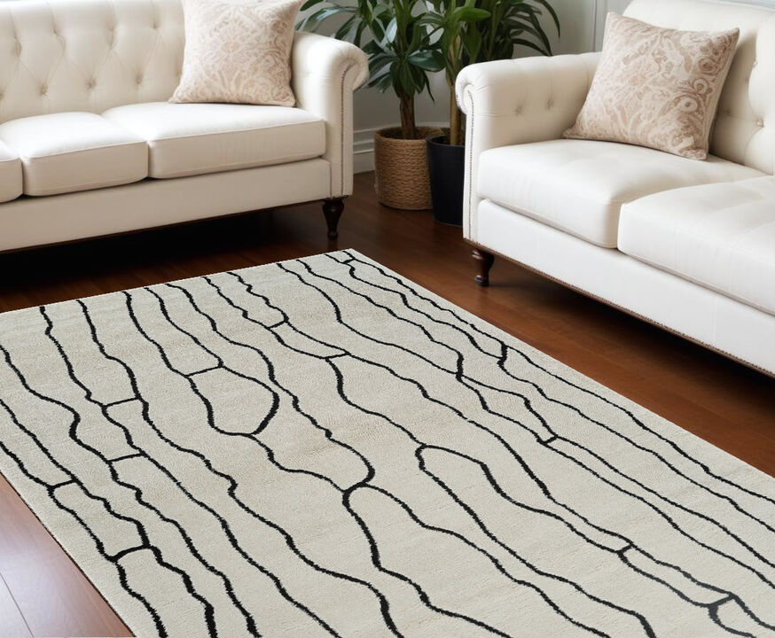 HomeRoots Abstract Distressed Area Rug