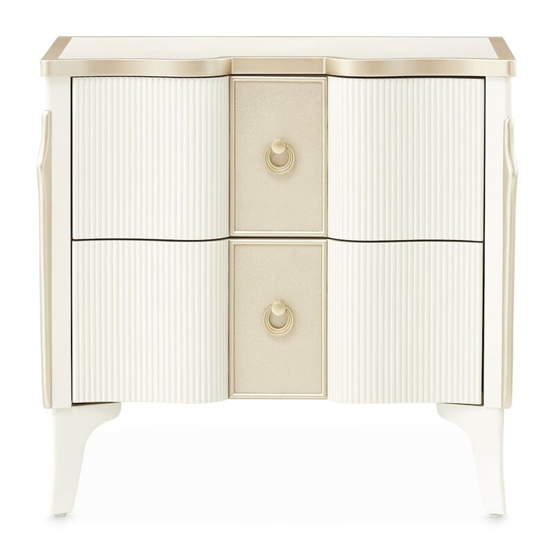 Michael Amini La Marisia Nightstand - Creamy Pearl