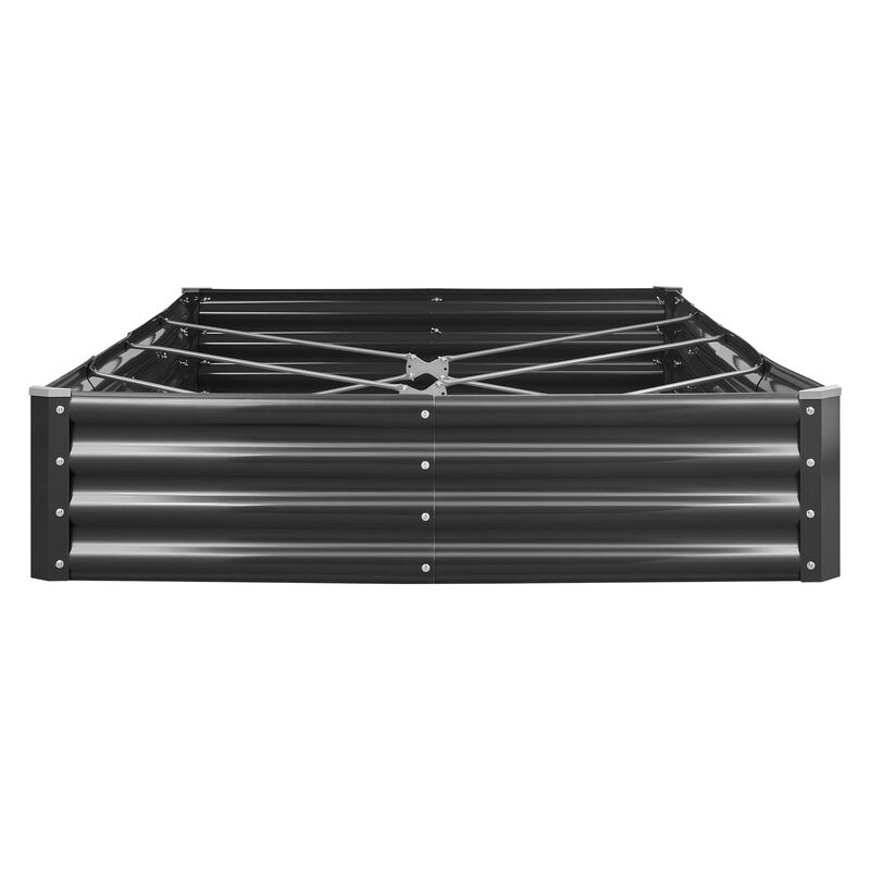 Large Outdoor Raised Garden Planter Box with Open Bottom Design-Dark Grey image number 0