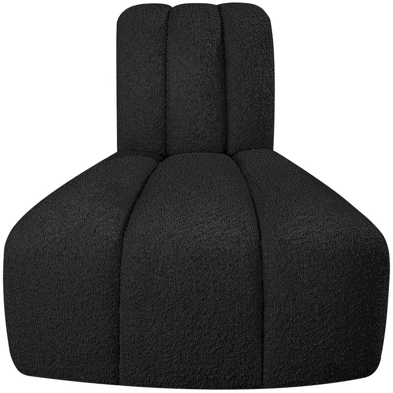 Meridian Furniture Arc Black Boucle Fabric Reverse Corner