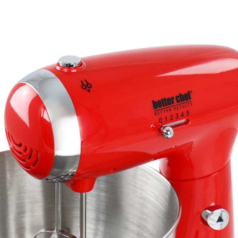Better Chef 350 Watt MegaMix Stand Mixer in Red