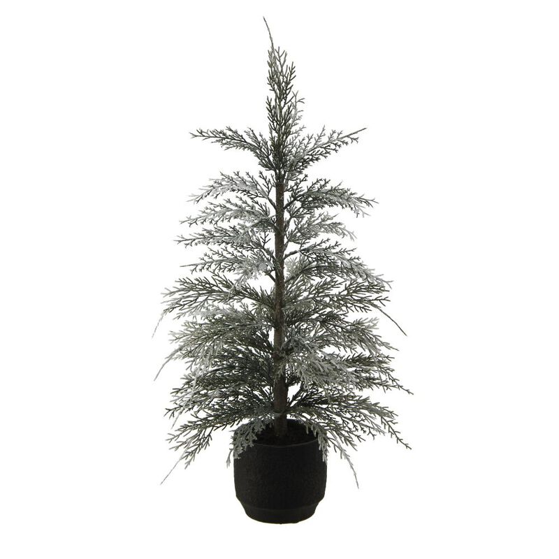 24" / 2' Flocked Cedar Tree Set image number 0