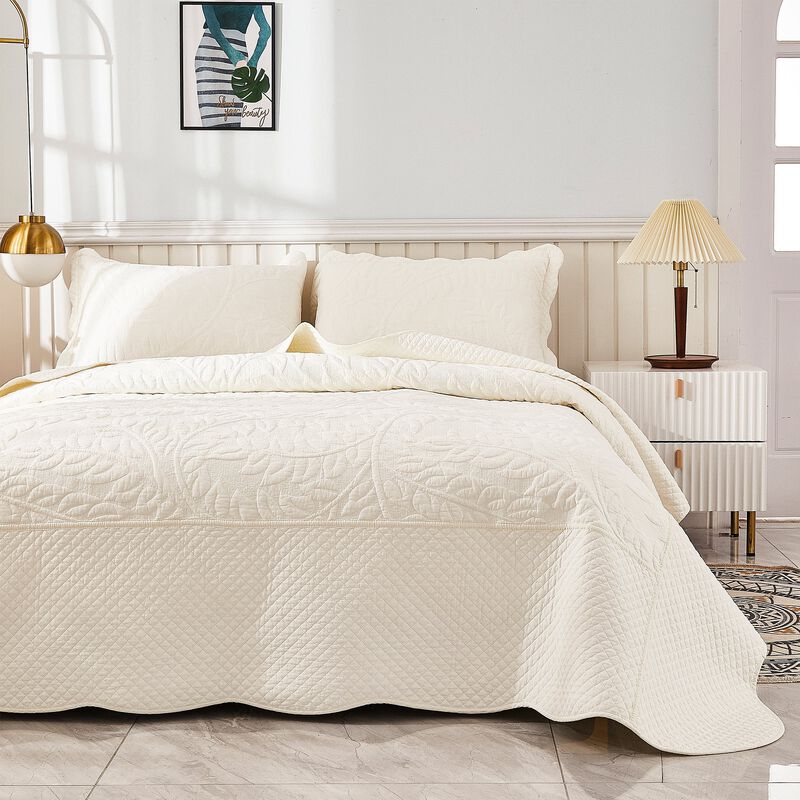 MarCielo 100% Cotton Oversized Bedspread Quilt Set T