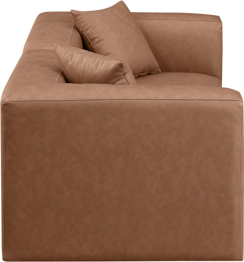 Meridian Furniture Cube Brown Vegan Leather Modular Sofa image number 4
