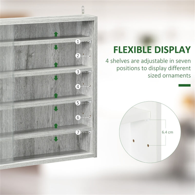 Modern Display Cabinet with Glass Shelves for Living Room or Office image number 3