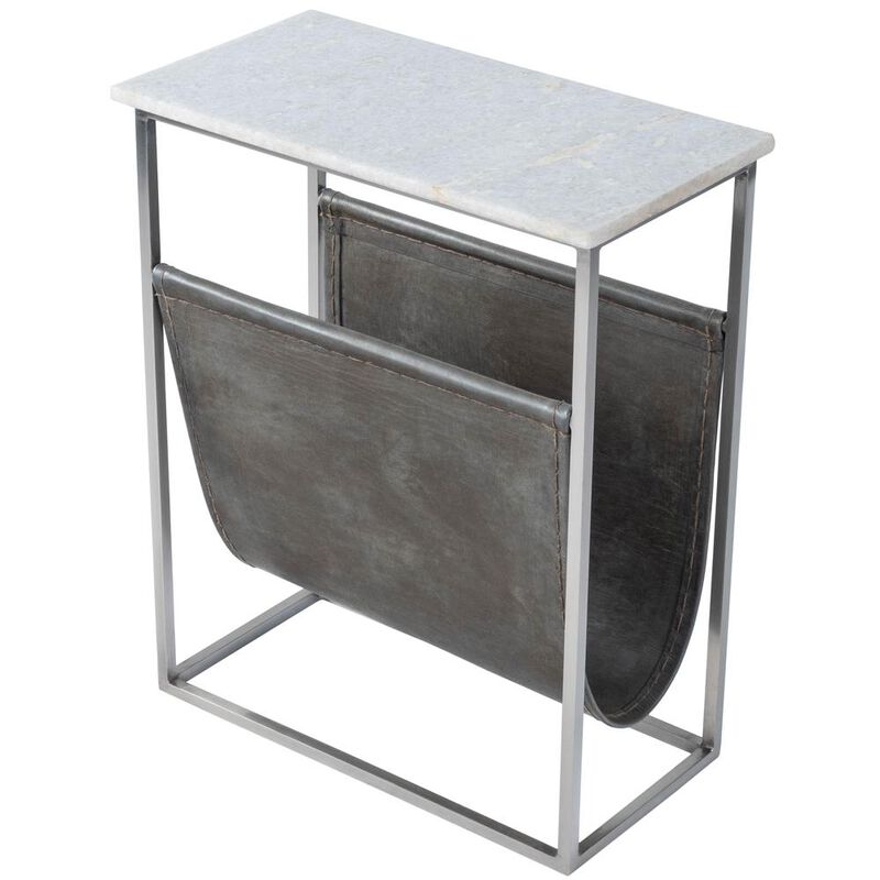 Butler Specialty Company Koler Marble & Leather Magazine Table, Off-White
