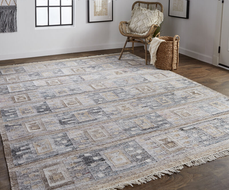 Beckett 0816F Gray/Taupe/Tan 5' x 8' Rug
