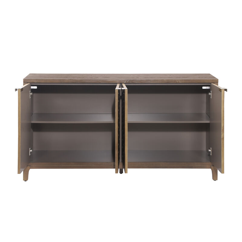 Kagvan 59 Inch Woven 4-Door Sideboard image number 2