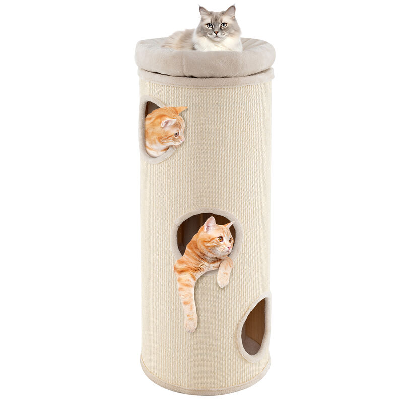Multi-Level Cat House &ndash; 4-Story Elevated Cat Tower with Hideaway Caves image number 3