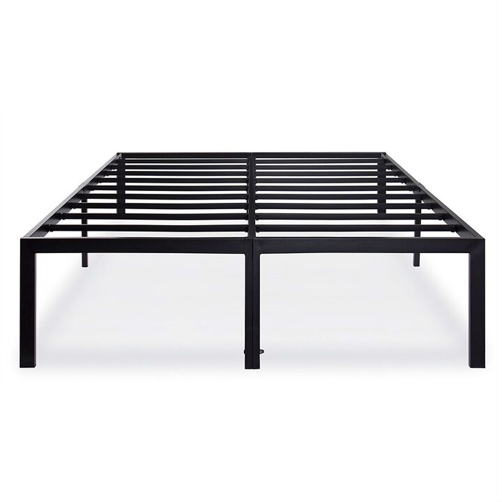 High Rise Heavy Duty Metal Platform Bed Frame with Steel Slats