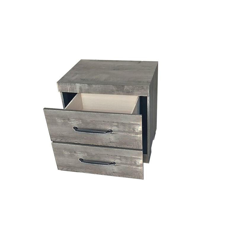 Best Quality Furniture Modern 2-Drawer Nightstand In Antique Gray Color