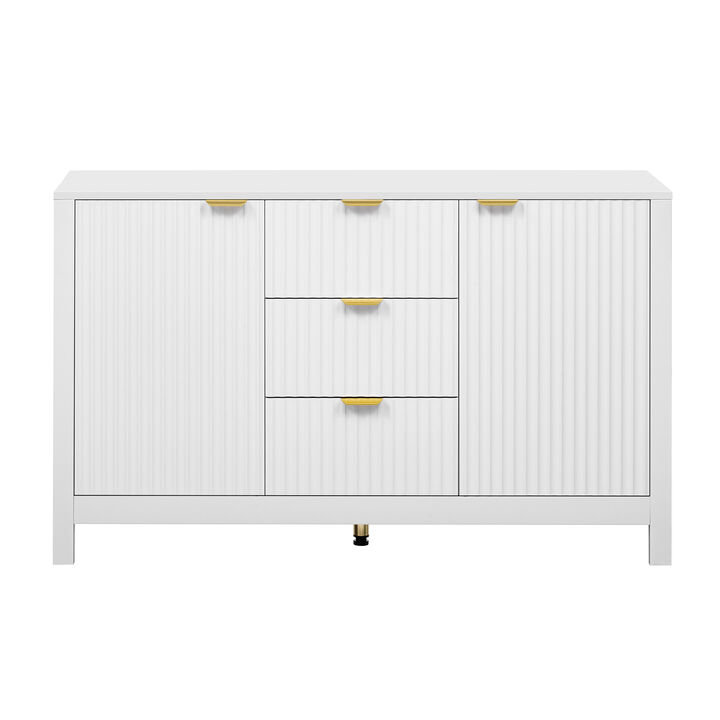 Merax U_STYLE Sideboard with Wave Design - 3 Adjustable Shelves