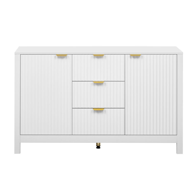Merax U_STYLE Sideboard with Wave Design - 3 Adjustable Shelves