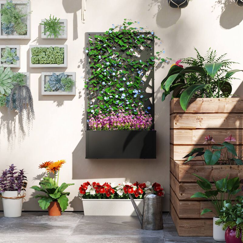 Hivvago Freestanding or Wall-Mount Metal Garden Planter image number 6