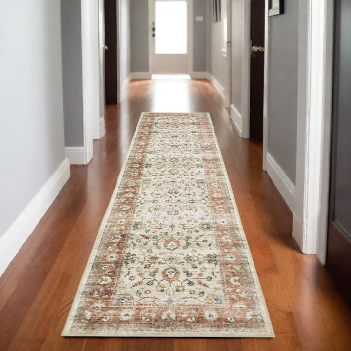 HomeRoots Oriental Distressed Runner Rug