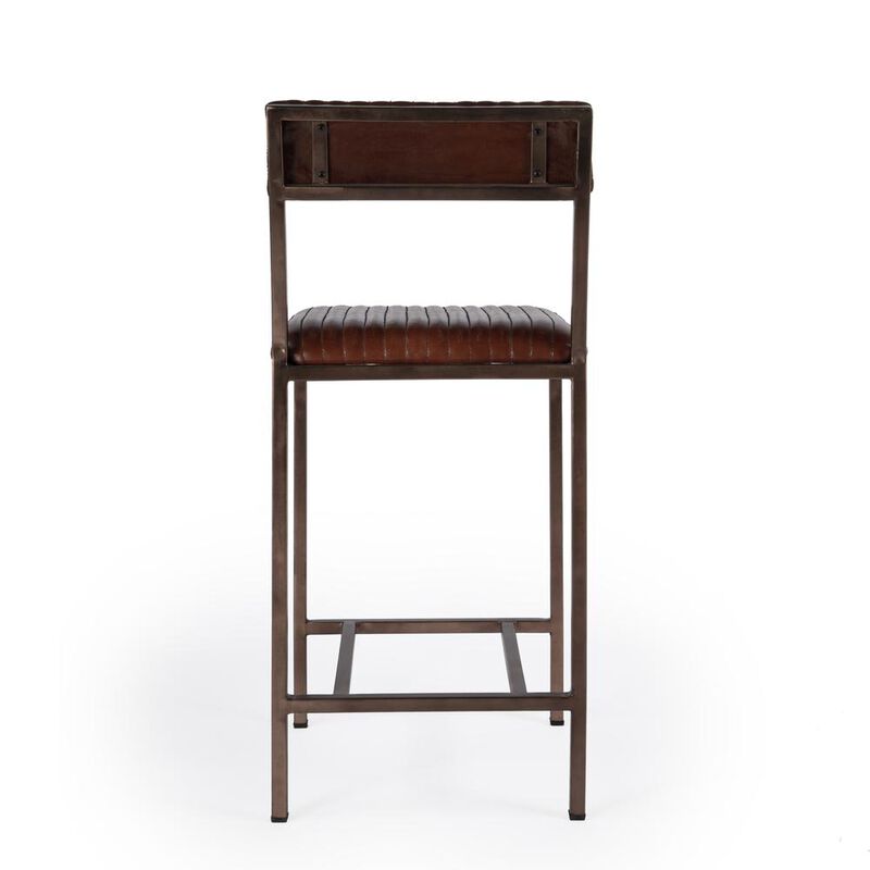 Butler Specialty Houston 24 Leather Counter Stool, Medium Brown