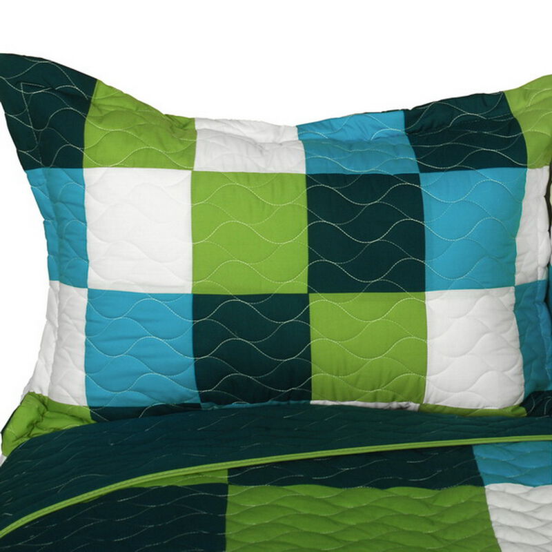 3 Piece Vermicelli Quilted Patchwork Quilt Set Handsome Prince Collection image number 4