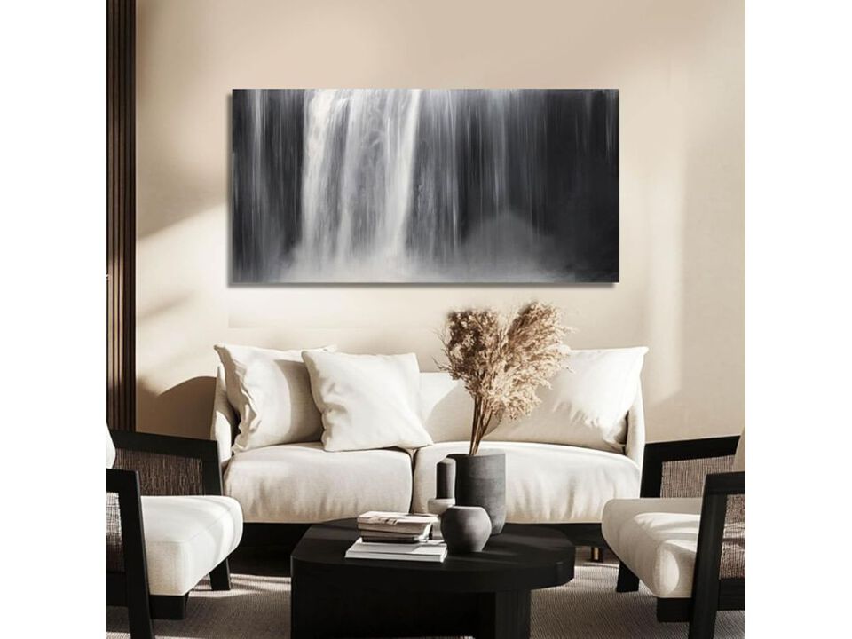 Abstract Waterfall Wall Art Black White Canvas Modern Decor for Living Room Home