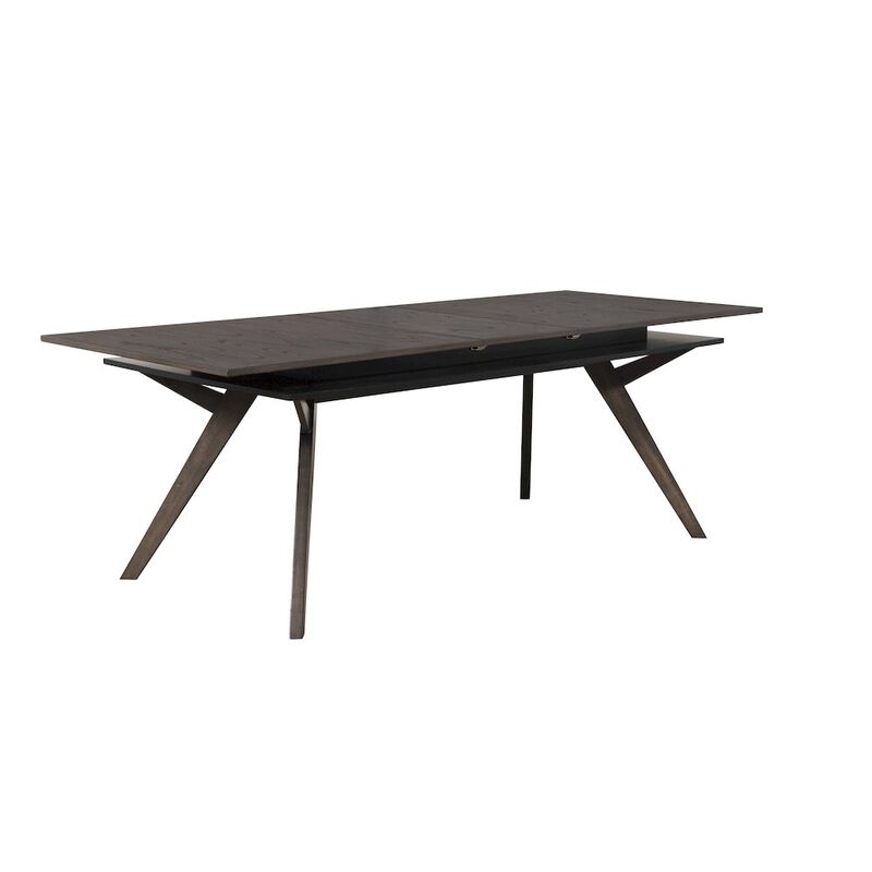 Alpine Furniture Lennox Rectangular Extension Dining Table, Dark Tobacco