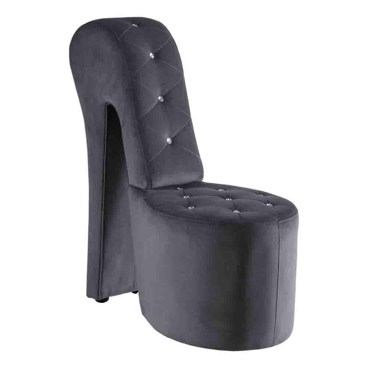 Best Master Furniture Tristram 19 Velvet High Heel Shoe Chair In Gray