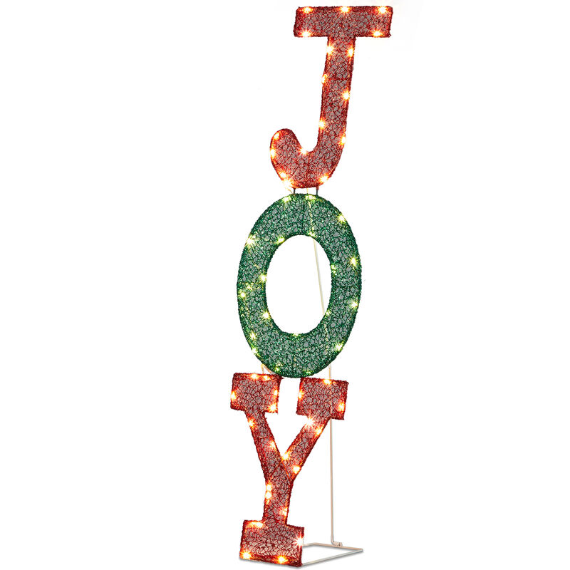 Pre-Lit JOY Letter Display with Warm White LED Lights for Outdoor Decor image number 5