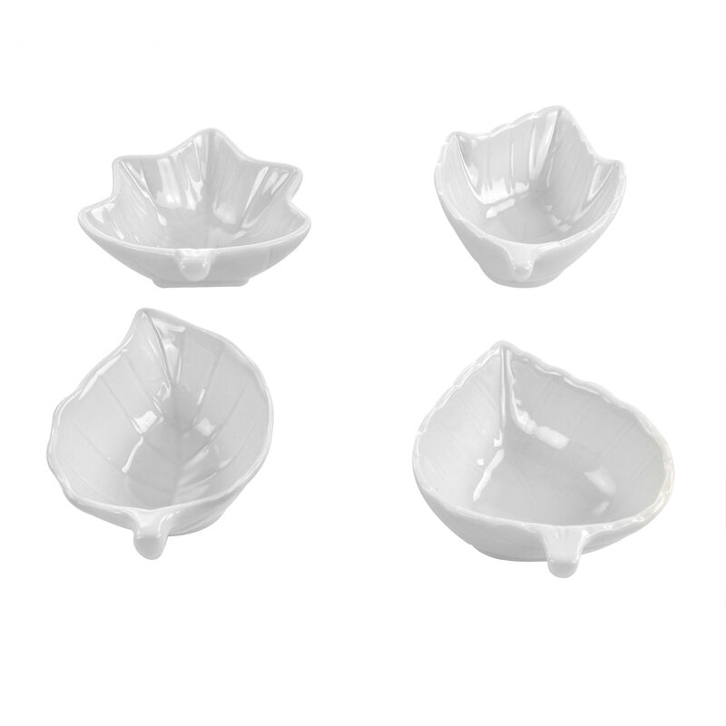 Martha Stewart 4 Piece Ceramic Tidbit Dish Set in White