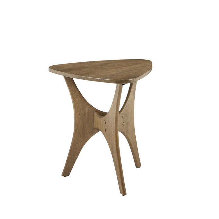 Gracie Mills Ainsley Triangle Wood Side Table
