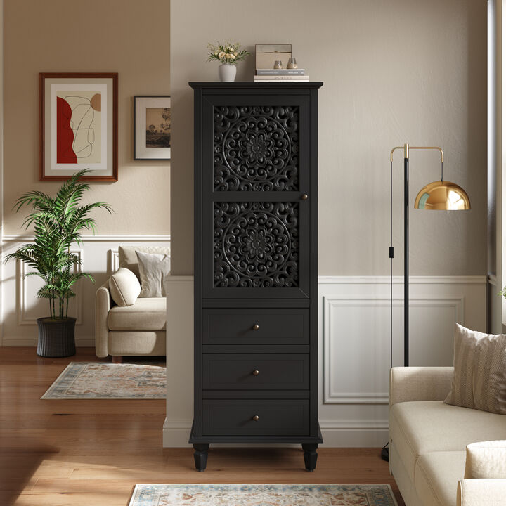Zuggo 63" Tall Vintage Decorative Cabinet