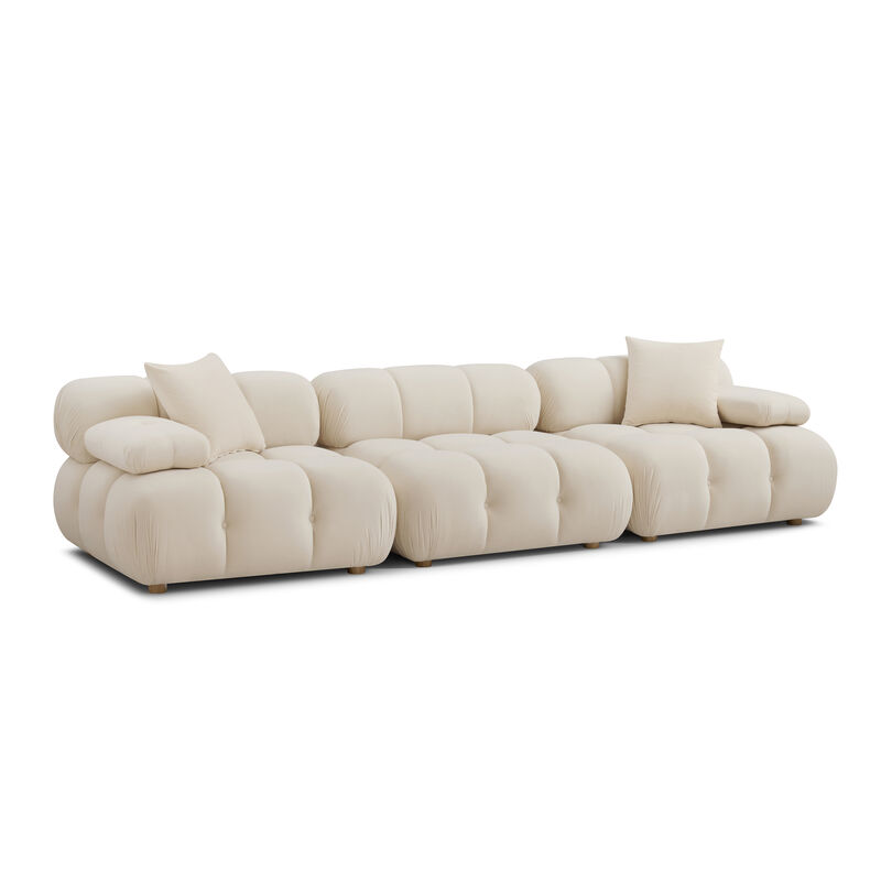 Calliope Cream Performance Velvet Modular Sofa image number 0