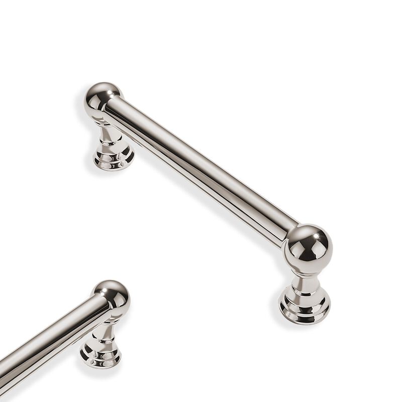 ZAUYX 2 Pack 3 Inch Hole Center Polished Nickel Cabinet pulls Solid Heavy Duty Drawer Handles Dresser Handles Cabinet Handles Ba