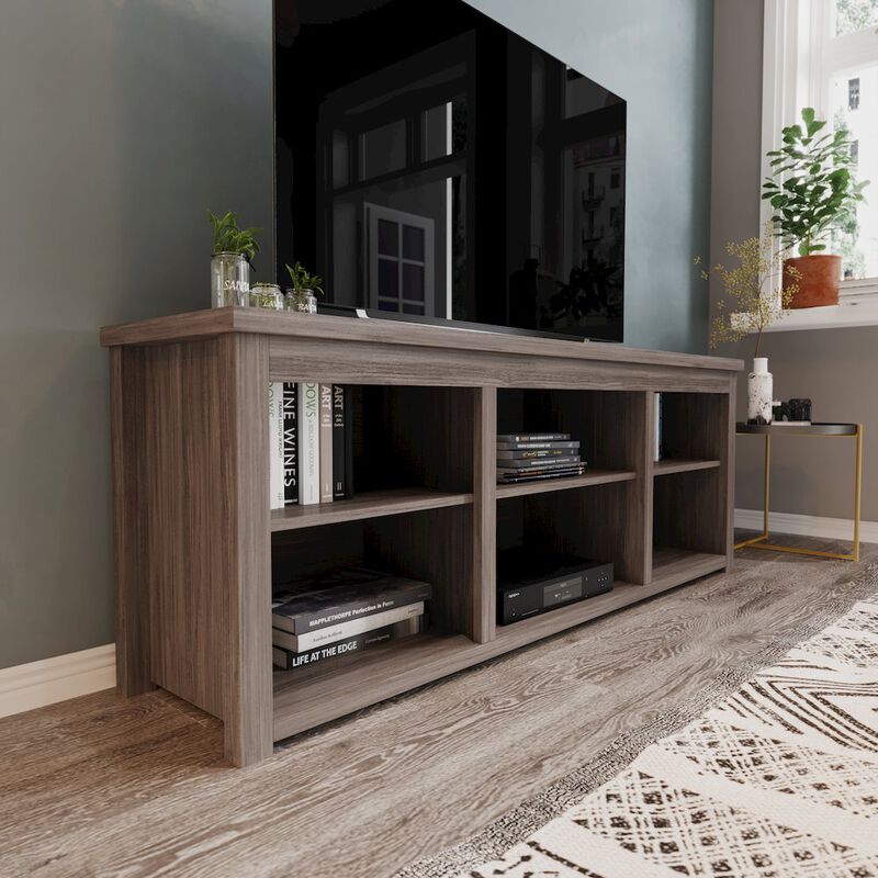 Flash Furniture Farmhouse TV Stand up to 80" TVs - 65" Engineered Wood in Gray Wash Oak Finish image number 5