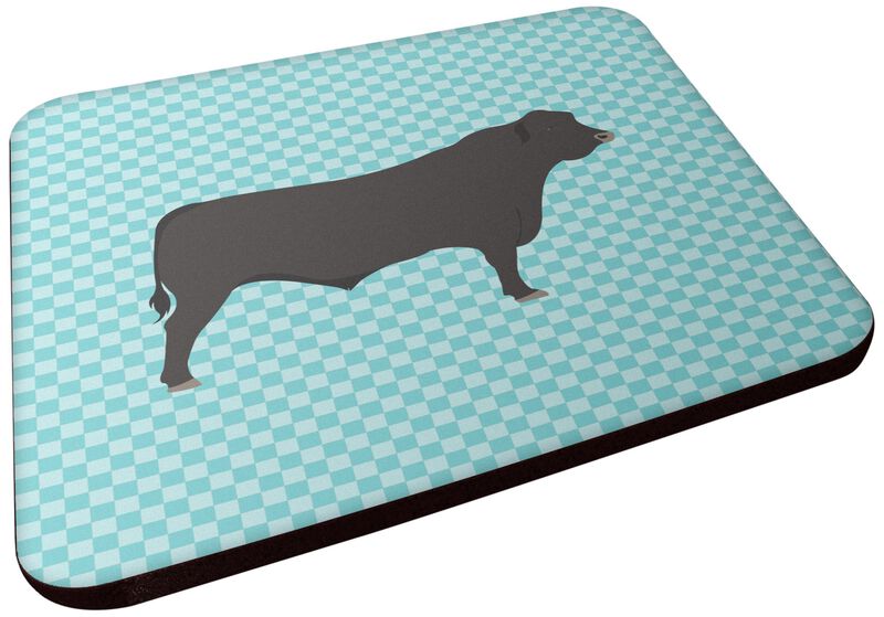 Caroline's Treasures Black Angus Cow Blue Check Decorative coasters, 3.5, Multicolor