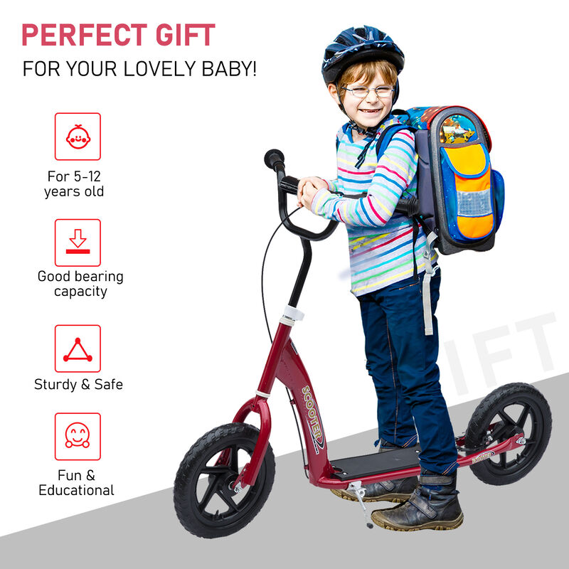BreeBe Kick Scooter with Adjustable Height Handlebar, Non-slip Footplate, Big Wheels, Rear Brake image number 3