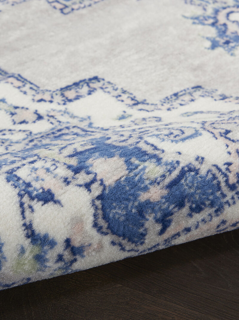 Whimsicle WHS03 Gray/Blue 2' x 6' Rug image number 4