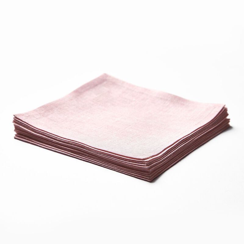 Solino Home Athena 100% Linen Cocktail Napkins &ndash; Set of 12, 6 x 6 in, Machine Washable, Holiday and Everyday Dining