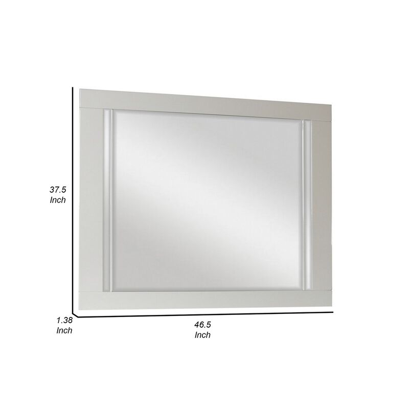 Yoza 38 x 47 Dresser Mirror, Modern, High Gloss White Laminate Finish