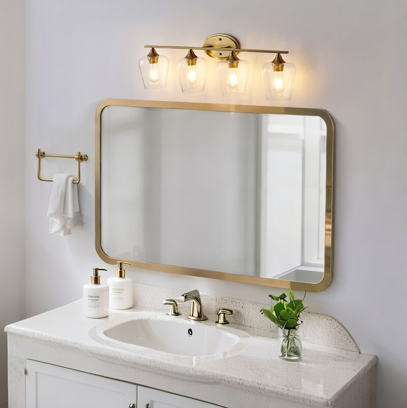 Jayne Iron/Glass Cottage Rustic LED Vanity Light