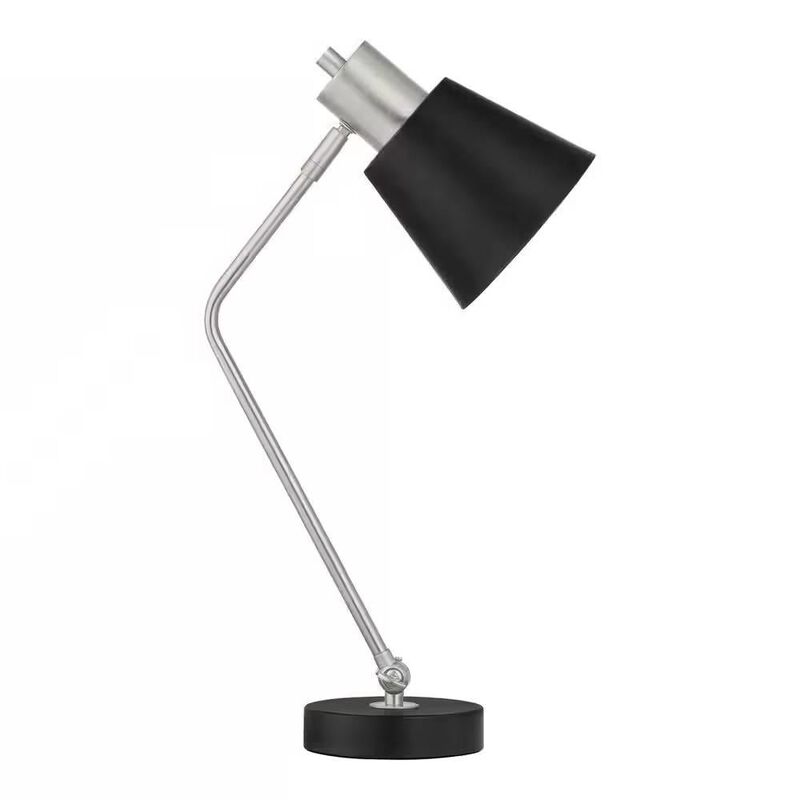 Hivvago Simple Modern Metal Desk Light Table Lamp with Black Shade and Adjustable Tilt