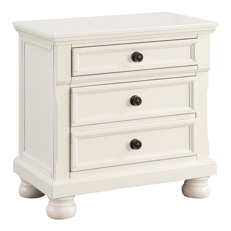 Queen Size Bedroom Set, White Finish, Storage Bed with Drawers, 3-Piece Set with Bed and Two Nightstands image number 4