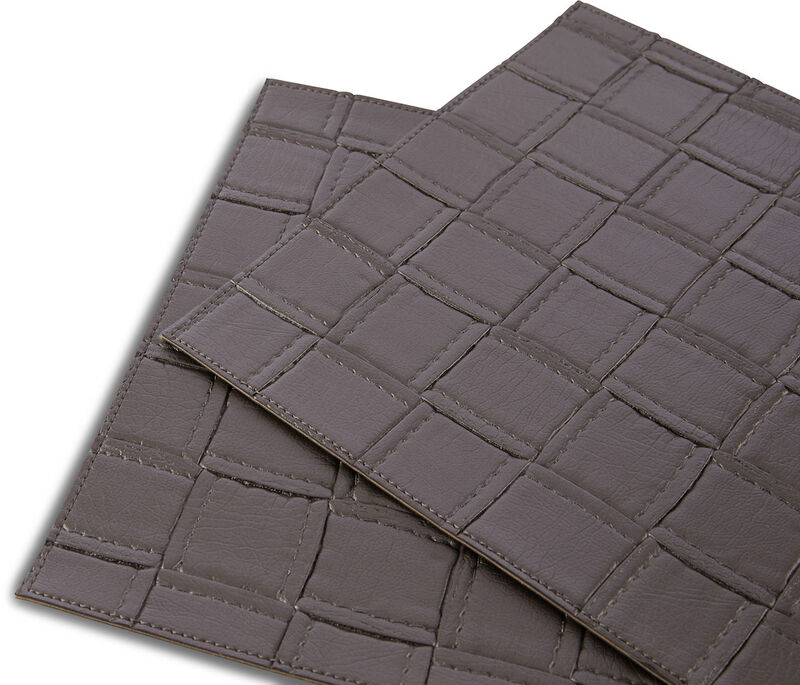 HomeRoots 18" Set of Four Espresso Basketweave Faux Leather Placemats image number 3