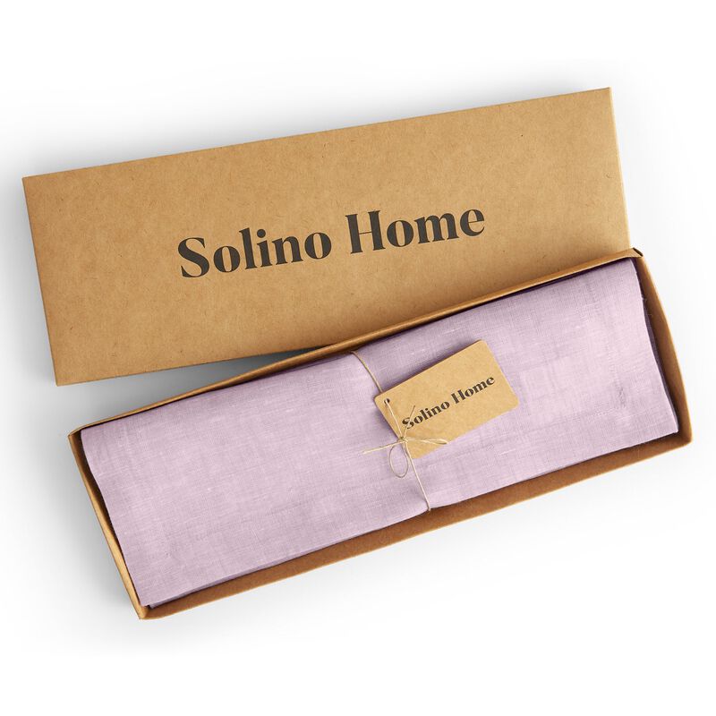 Solino Home Athena 100% Linen Placemats &ndash; Set of 4, 14 x 19 in, Machine Washable, Holiday and Everyday Dining