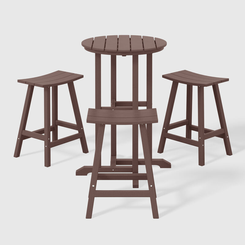 WestinTrends Outdoor Patio Counter Height Bar Stools Bistro Bar Table 4-Piece Set