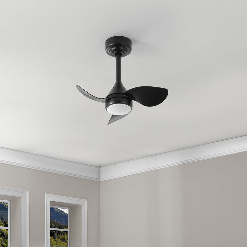 Albini 22" Contemporary Minimalist 6-Speed Metal Mobile-App/Remote-Controlled Dimmable Smart Integrated LED Ceiling Fan