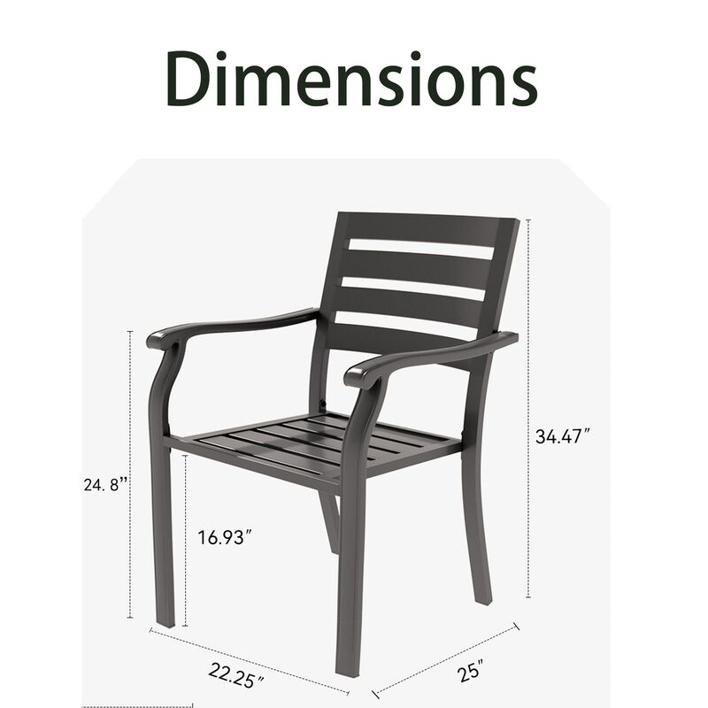2 Pieces lron Terrace Outdoor Dining Chairs, Bistro Metal Chairs, All-Weather Outdoor Metal Dining Chairs image number 5