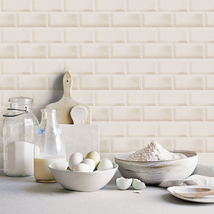Just Kitchens Metro Tile Beige Wallpaper G45444