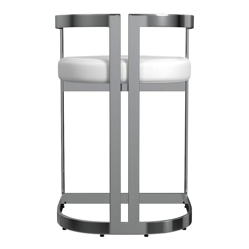 Butler Specialty Clarence Faux Leather 23 Dining Stool, White