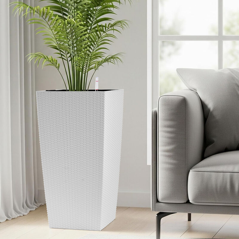 WOW PIONEER 30 Inch Tall Large Self-Watering Planter Pot with Drainage Holes, Inner Trays, Water Level Monitor for Indoor Outdoor Garden Patio Porch Backyard image number 3