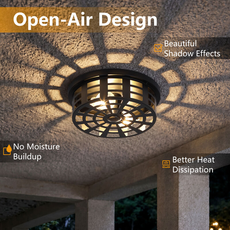 10.94" Modern 2-Light Motion Sensor Outdoor Flush Mount Light image number 7