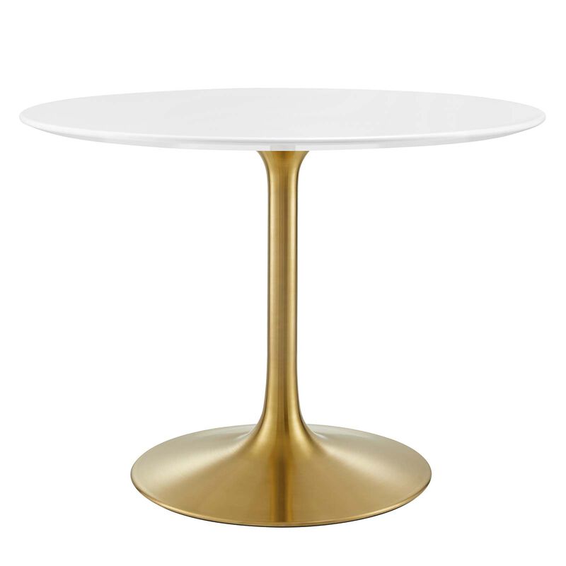 Modway - Lippa 40" Round Wood Dining Table Gold White